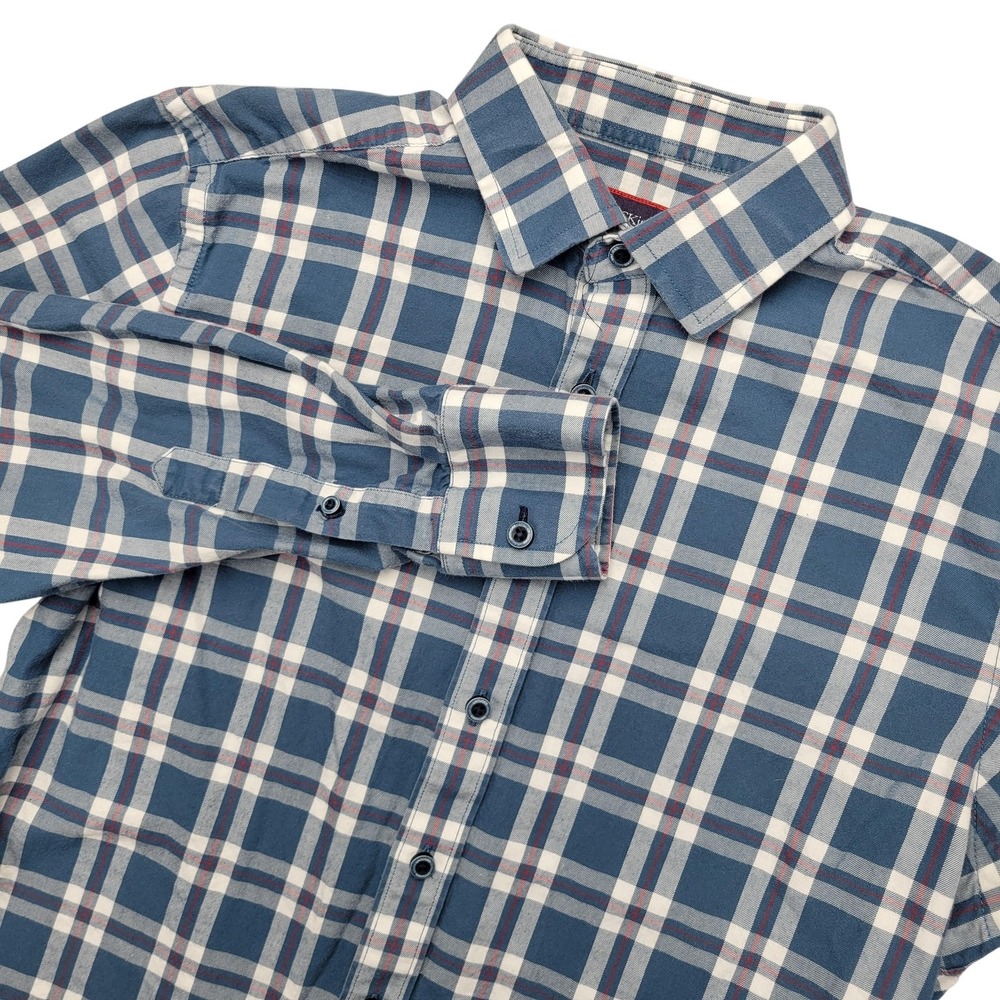 UNTUCKit Shirt Mens Small Blue Plaid Long Sleeve Button Up Cotton Casual